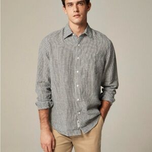 Classic Irish Linen Gray Casual Button Down Shirt Irish Línea 100%